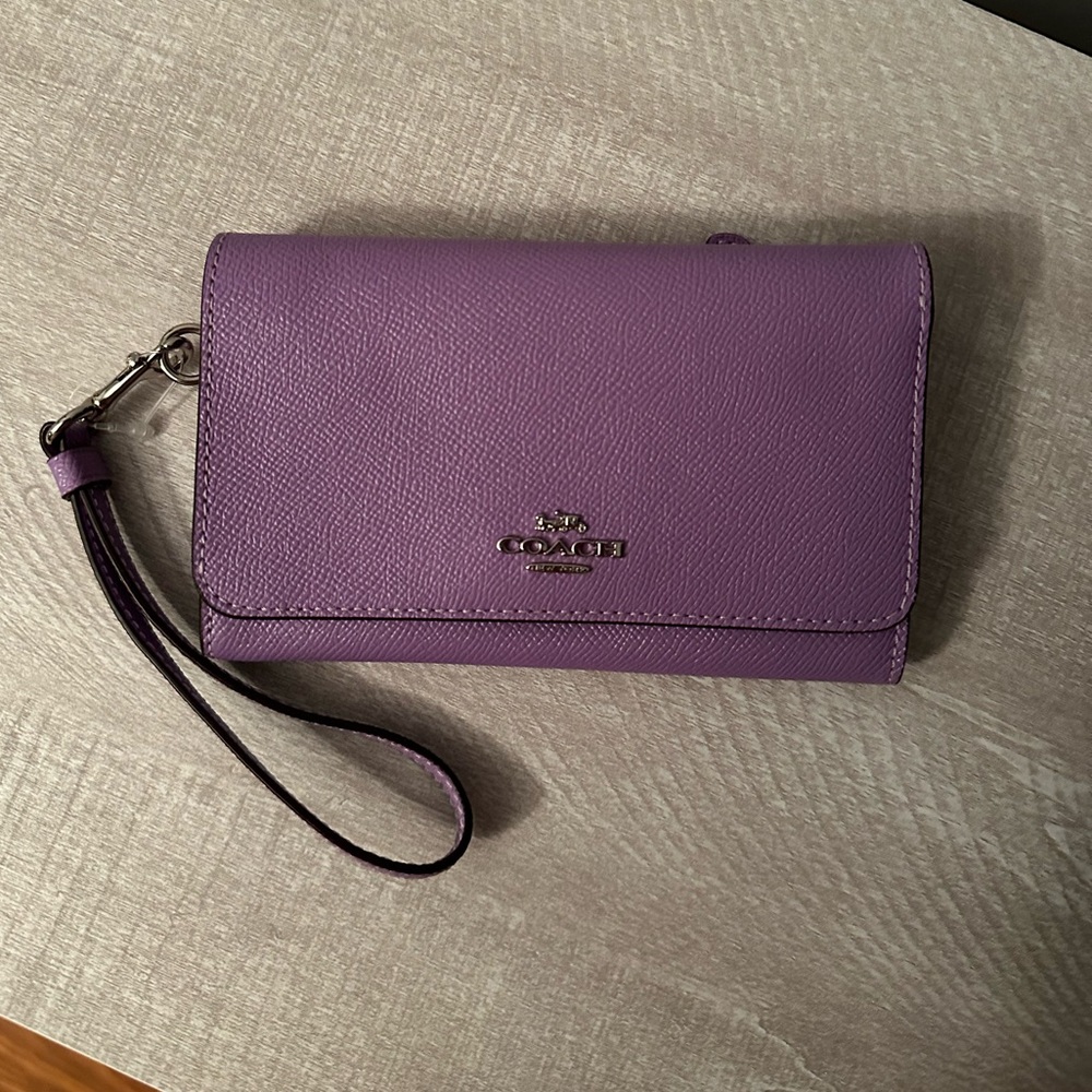 Coach Purple Leather Wrist Wallet